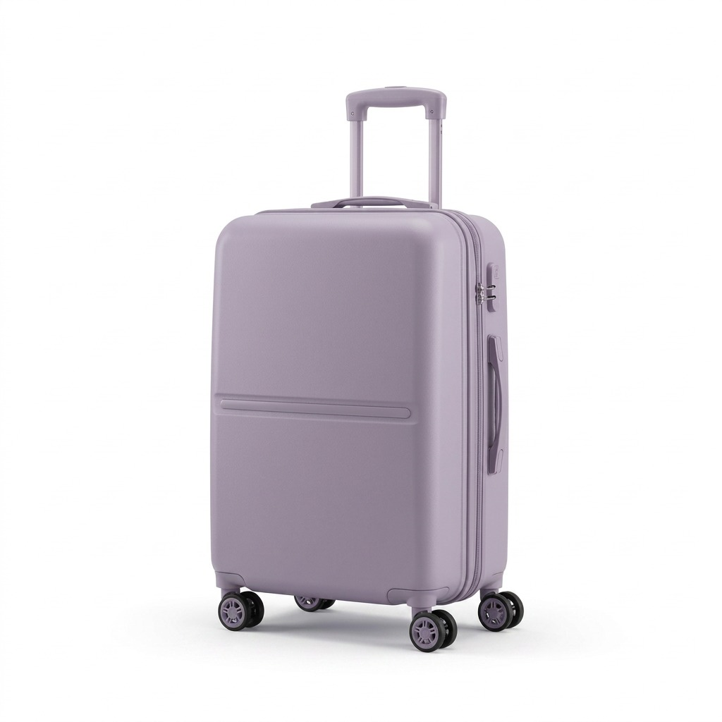 A pure high-resolution hero shot of the Bugatti Salerno Carry-On Luggage in Shadow Lilac, perfectly centered on a clean white background.