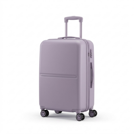 A pure high-resolution hero shot of the Bugatti Salerno Carry-On Luggage in Shadow Lilac, perfectly centered on a clean white background.