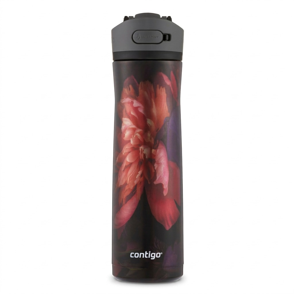 Pure hero shot of the Contigo Ashland Chill 2.0 Nightflower bottle on white.