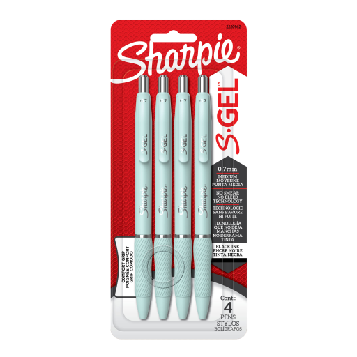 Sharpie S-Gel, Fashion Barrel, Medium Point (0.7mm), 4 Count