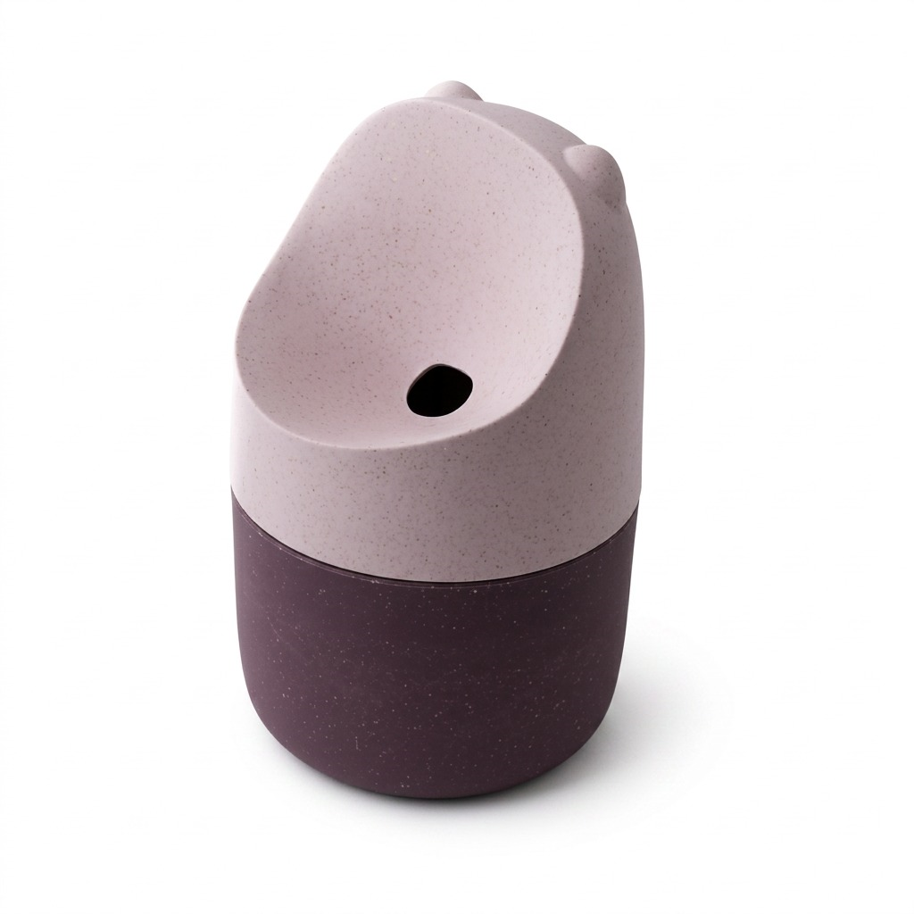 Happy Sinks KONNA Fruit Fly Trap in Garden Rose, curved wood-composite design on a white background.