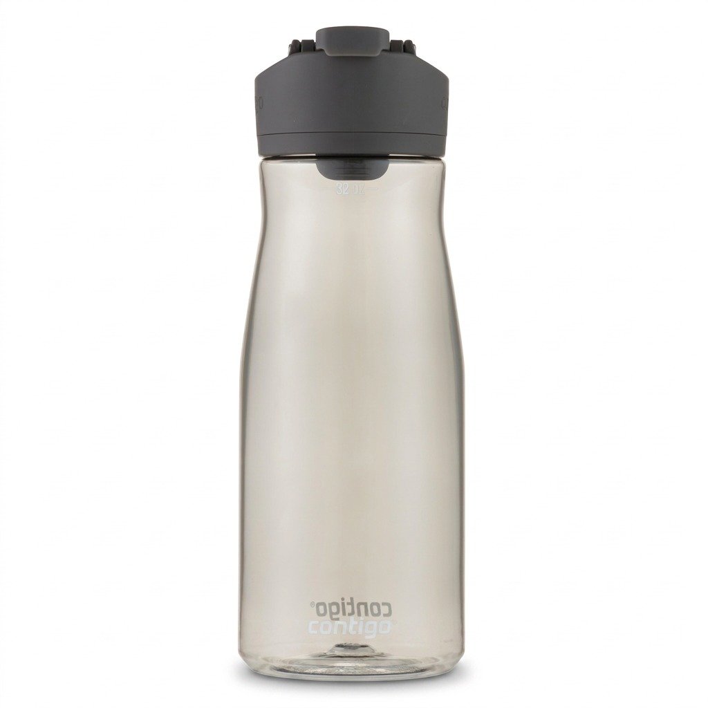 High-resolution pure white backgound product shot of the 32oz charcoal-tinted Contigo Cortland 2.0.