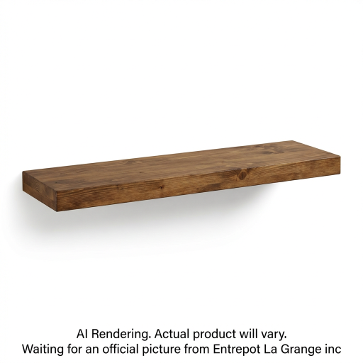 Solid Wood Shelf 36"L x 6"D x 2"T Whiskey Brown