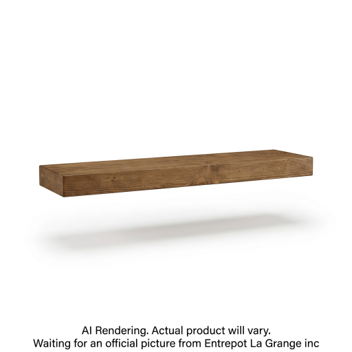 Solid Wood Shelf 48"L x 10"D x 2"T Medium Walnut