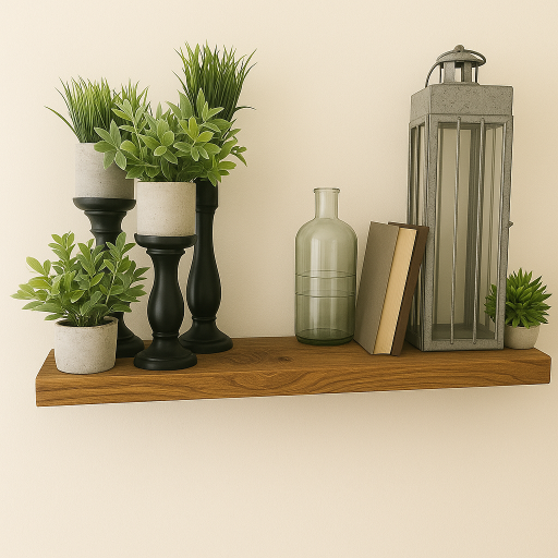 Shelf Floating 36X8X2 with hardware Whiskey Brown