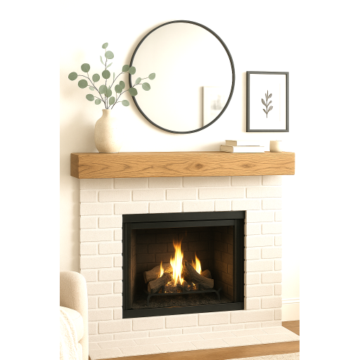 Floating Beam Fireplace Mantel 60 x 5 x 7 Honey